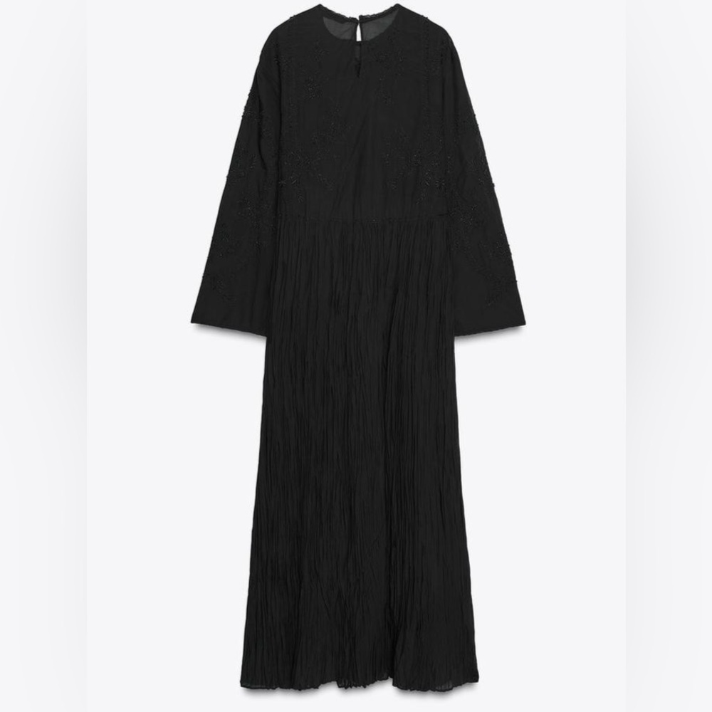 Zara Black Long-Sleeve Maxi Dress